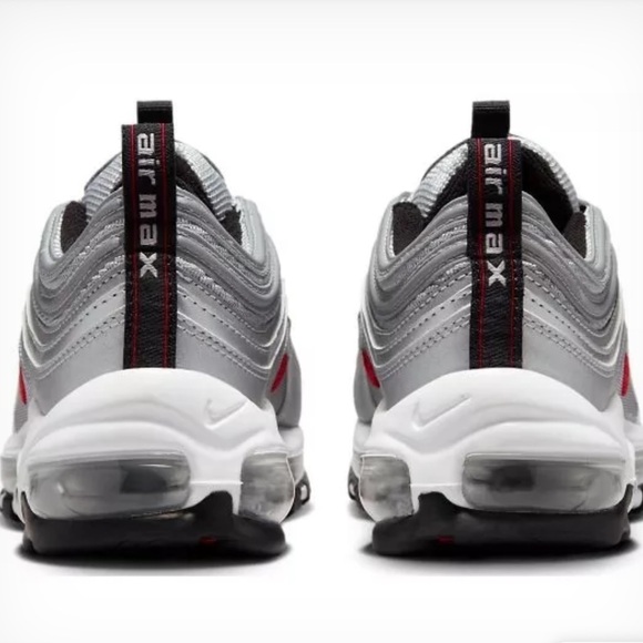 Nike Air Max 97 QS GS Metallic Silver/Varsity Red/White Grade School Kids' Shoe - Picture 5 of 16